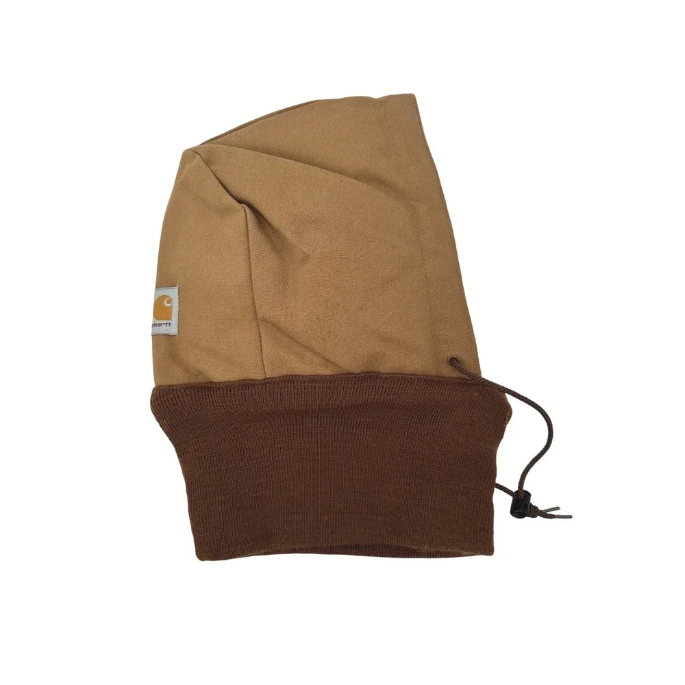 Carhartt Hood Face Mask Unisex OS Brown Quilted Lining Workwear Winter Warm